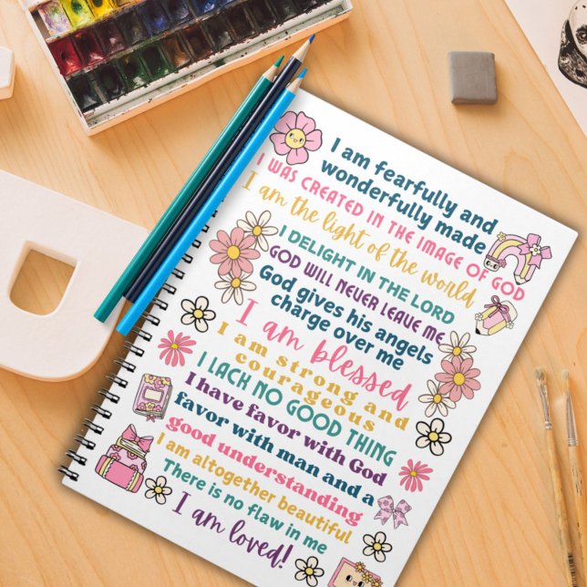 Girls positive affirmation scripture notebook (Creator Uploaded)