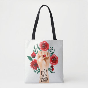 girls power tote bag