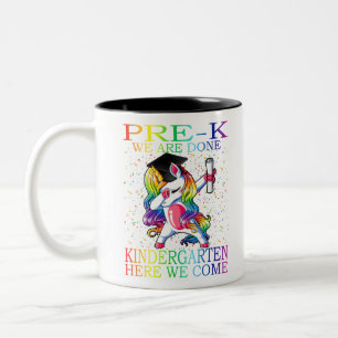 Girls Pre-K Graduation Magical Unicorn Gift Two-Tone Coffee Mug