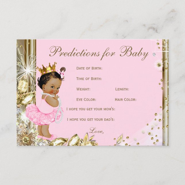 Girls Predictions & Advice for Parents Baby Shower Card (Front)