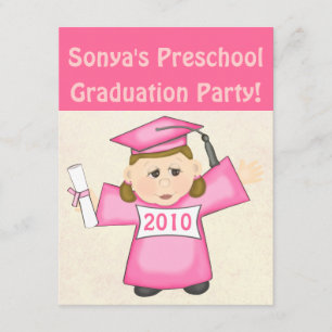Girls Preschool / Kindergarten Graduation Party Invitation