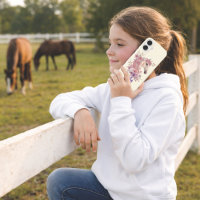 Girls Pretty Ponies Pastel Floral Horse
