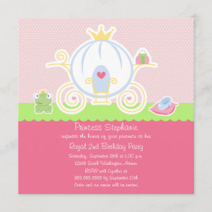 Girl's princess birthday party carriage invitation