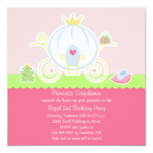 Girl's princess birthday party carriage invitation