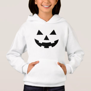 Girl's Pumpkin Face / White Hoodie