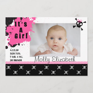 Girl's Punk Rock Birth Announcement