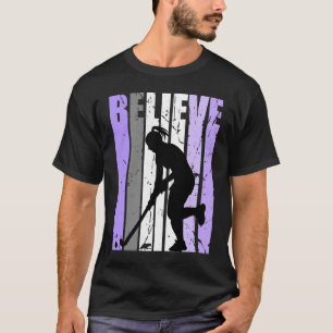 Girls Purple Distressed Believe Loves Team Girl In T-Shirt