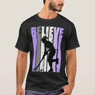 Girls Purple Distressed Believe Loves Team Girl In T-Shirt