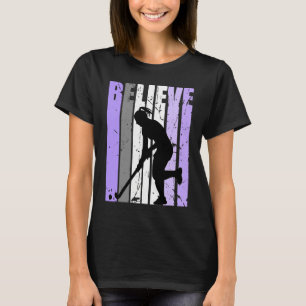 Girls Purple Distressed Believe Loves Team Girl In T-Shirt
