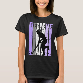 Girls Purple Distressed Believe Loves Team Girl In T-Shirt