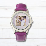 Girls Purple Floral Horse Watch<br><div class="desc">This girls purple and pink floral horse personalized photo watch lets you add a picture of your horse to create a meaningful keepsake she can wear every day. Perfect for young horse lovers and pony girls, this custom photo watch celebrates the special bond between a girl and her horse. A...</div>