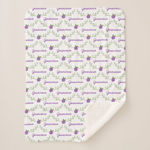 Girls Purple Floral Name Blanket