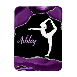 Girls Purple Glitter Gymnastics Dance or Cheer Magnet