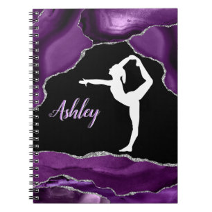 Girls Purple Glitter Gymnastics Dance or Cheer Notebook