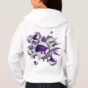 girl's purple grey basketballs and stars