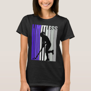 Girls Purple Hockey Birthday Retro Graphic  Fun T-Shirt