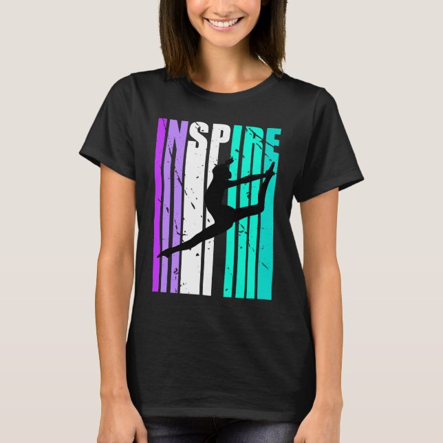 Girls Purple Inspire Dance Birthday Motivational D T-Shirt (Front)