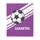 Girl's Purple Soccer Ball Sports Personalised Name