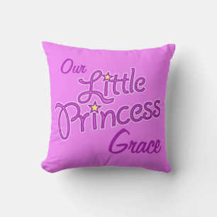 Girls purple star princess name & photo pillow