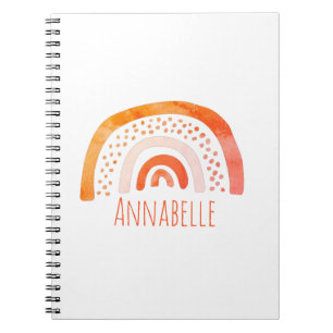 Girls Rainbow First Name Notebook