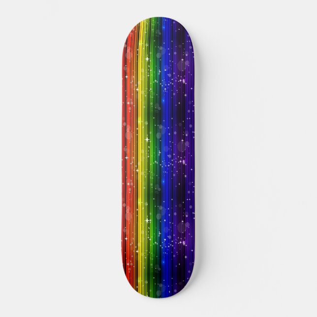 Girls Rainbow Sparkle Skateboard (Front)