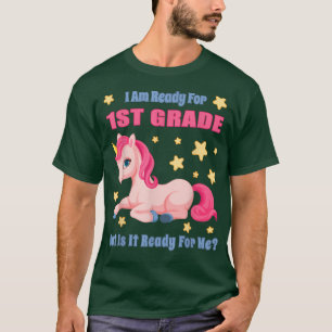 Girls Ready For 1st Grade Back To School Unicorn T T-Shirt