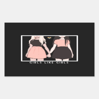girls rectangular sticker