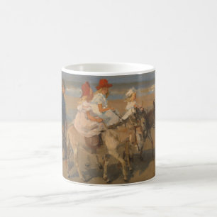 Girls Riding Donkeys on the Beach  Coffee Mug