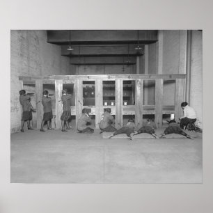 Girls Rifle Team, 1922. Vintage Photo Poster