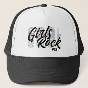 Girls Rock Duh Cool Trendy Modern  Trucker Hat