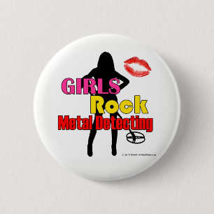 Girls Rock Metal Detecting Button