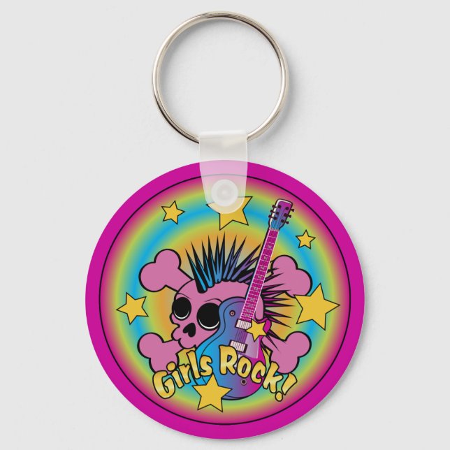 Girls Rock Skull Key Ring (Front)