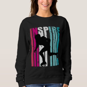 Girls Roller Skating Inspire Coach Retro Colorful Sweatshirt