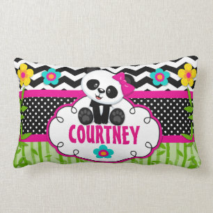 Girls Room Panda Bear Personalised Pillow