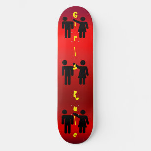 Girls Rule fun silhouette on pink Skateboard