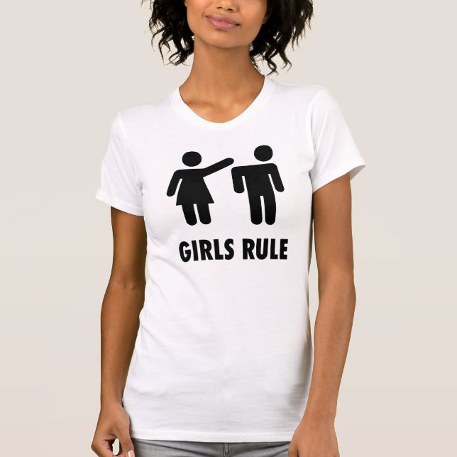 GIRLS RULE, Funny T-shirts (Front)