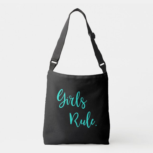Girl's Rule Inspirational Cool Trendy Modern Crossbody Bag (Front)