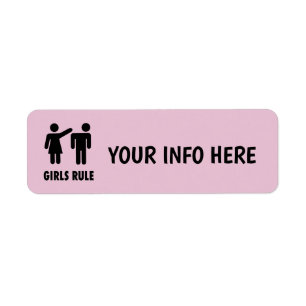 GIRLS RULE RETURN ADDRESS LABELS