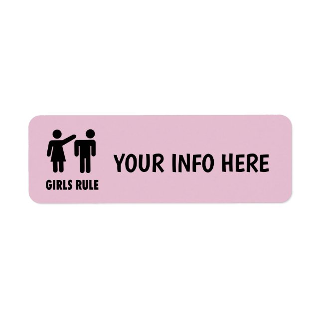 GIRLS RULE RETURN ADDRESS LABELS (Front)