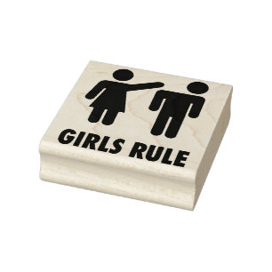 Girls Rule Rubber Stamp