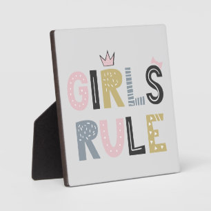 Girls Rule Scandinavian Word Art Tabletop Plaque