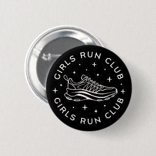 Girls run running club squad group 6 cm round badge