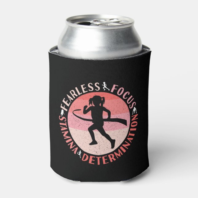 Girls Running Mindset - Focus Fearless Runner Can Cooler (Can Front)
