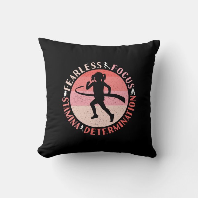 Girls Running Mindset - Focus Fearless Runner Cushion (Front)