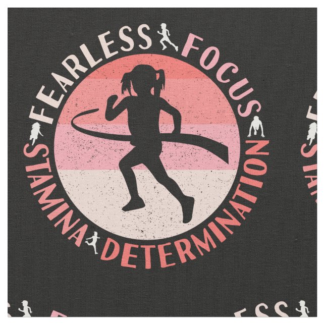 Girls Running Mindset - Focus Fearless Runner Fabric (Close Up)