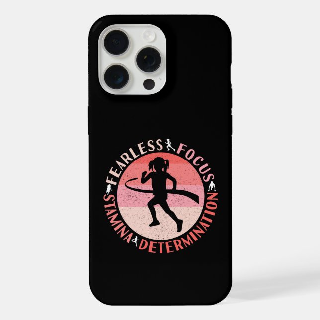 Girls Running Mindset - Focus Fearless Runner iPhone Case (Back)
