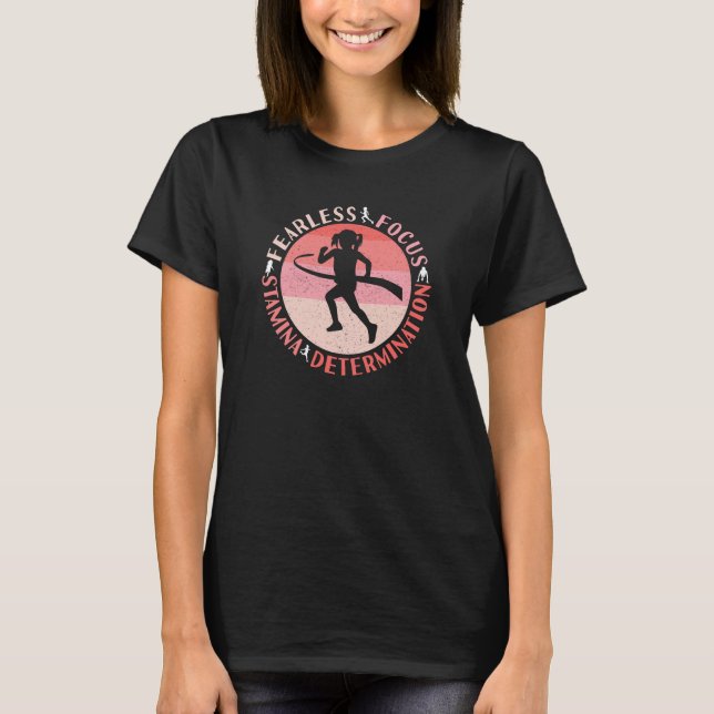 Girls Running Mindset - Focus Fearless Runner T-Shirt (Front)