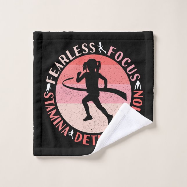 Girls Running Mindset - Focus Fearless Runner Wash Cloth (Wash Cloth)