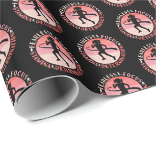 Girls Running Mindset - Focus Fearless Runner Wrapping Paper