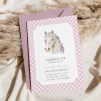 Girls Saddle Up Preppy Pony Horse Pink Birthday